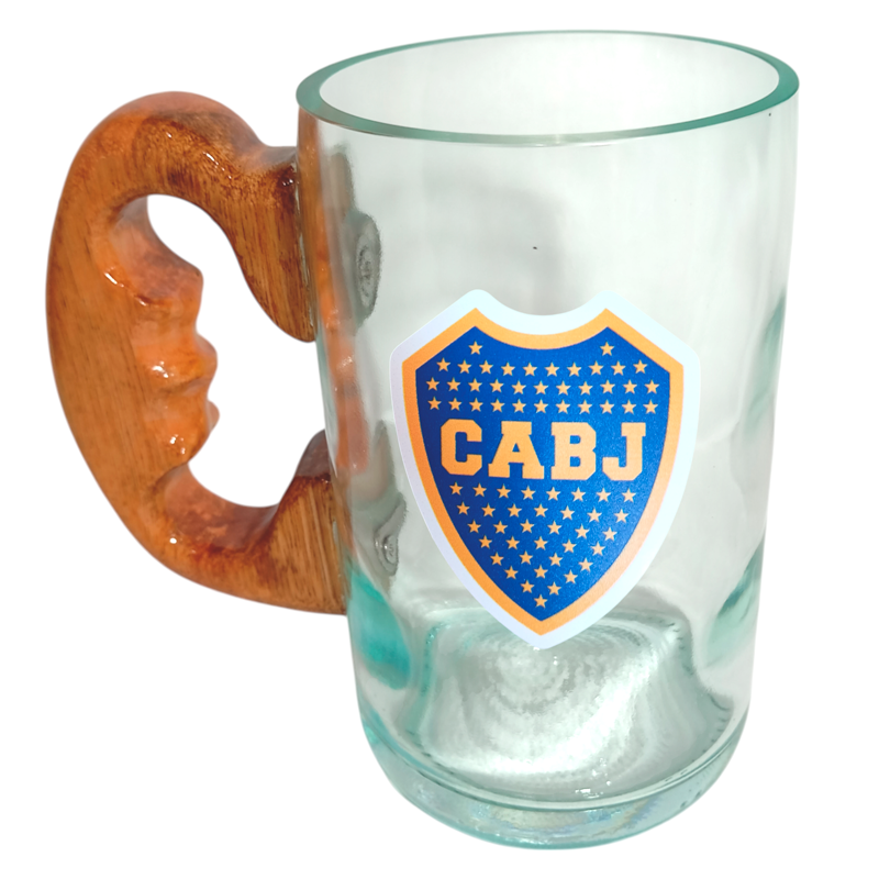 Chopp DE boca Juniors vasodivetro de botella cortada