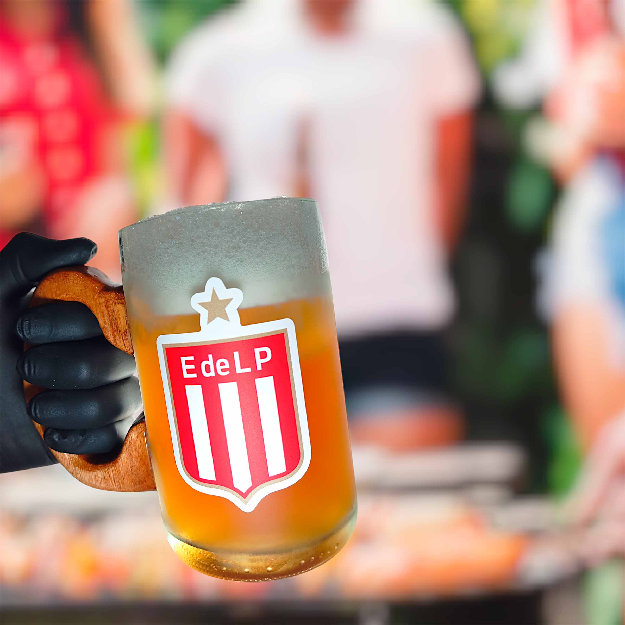 chopp-estudiantes-de-la-plata-vasodivetro Chopp de Estudiantes de La Plata de botella cortada para regalar. Escudo del Club en vinilo UV. Hecho por VASODIVETRO