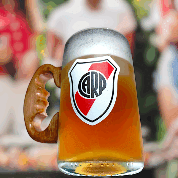 Chopp River Plate de Botella Cortada con Vinilo UV - VASODIVETRO