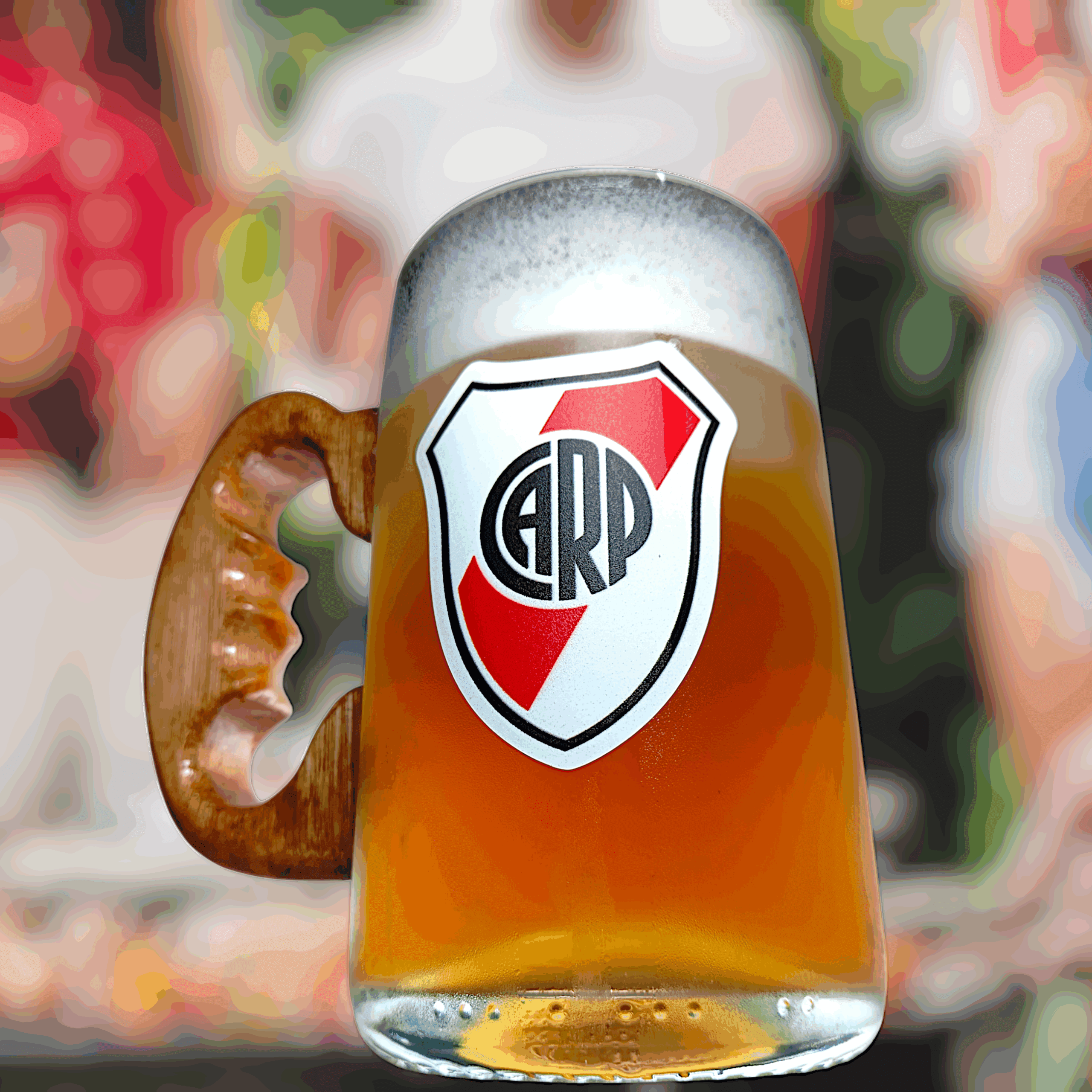 Chopp River Plate de Botella Cortada con Vinilo UV - VASODIVETRO