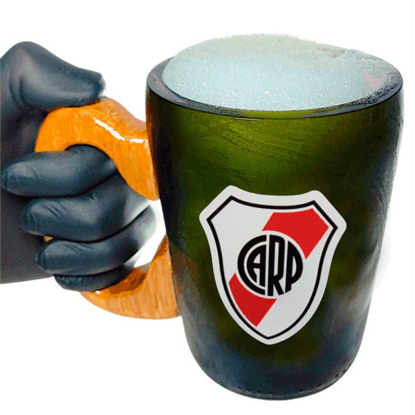 Chopp River Plate de botella de vidrio cortada VASODIVETRO