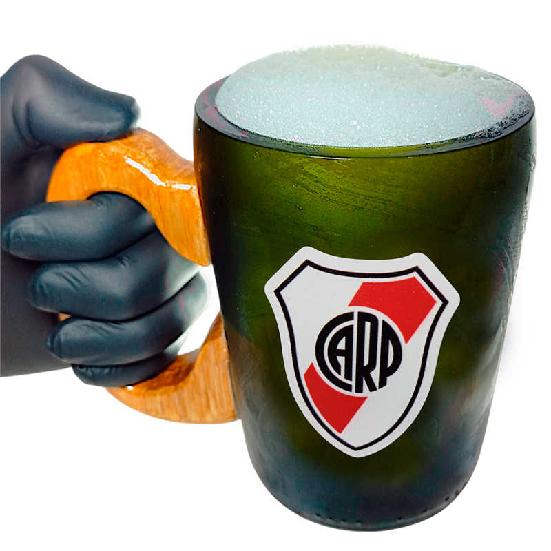 Chopp River Plate de botella de vidrio cortada VASODIVETRO