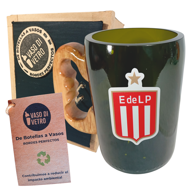 Chopp Verde de Estudiantes de La Plata de botella cortada Vasodivetro