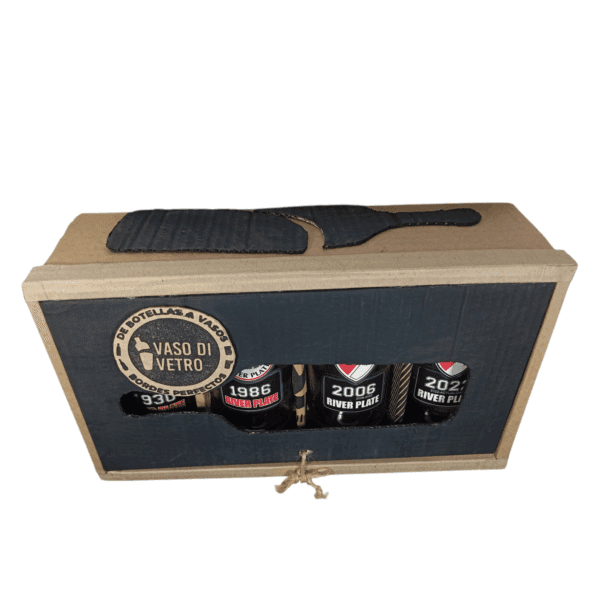 4 Vasos Coleccionables de River Plate de Botellas Cortadas con Vinilo UV - VASODIVETRO