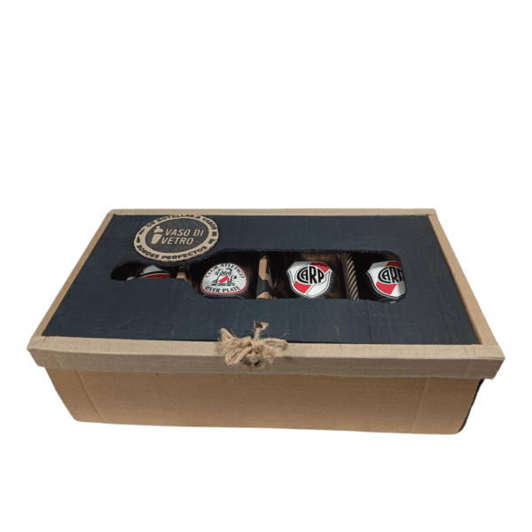 4 Vasos Coleccionables de River Plate de Botellas Cortadas con Vinilo UV - VASODIVETRO