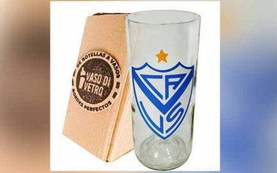 Vaso de Vélez Sarsfield de Botella cortada