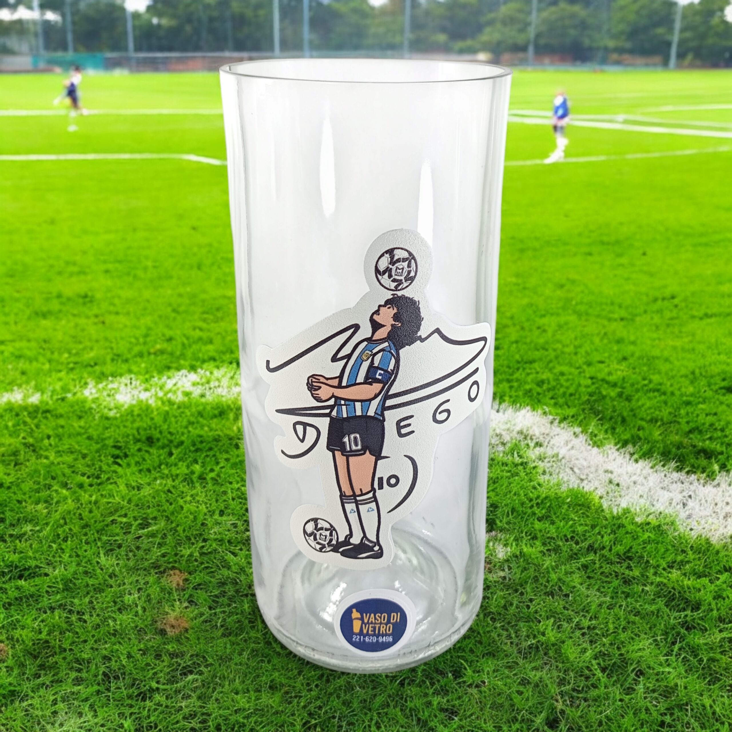 Regalo Original Vaso DIEGO MARADONA + FIRMA VASODIVETRO La Plata