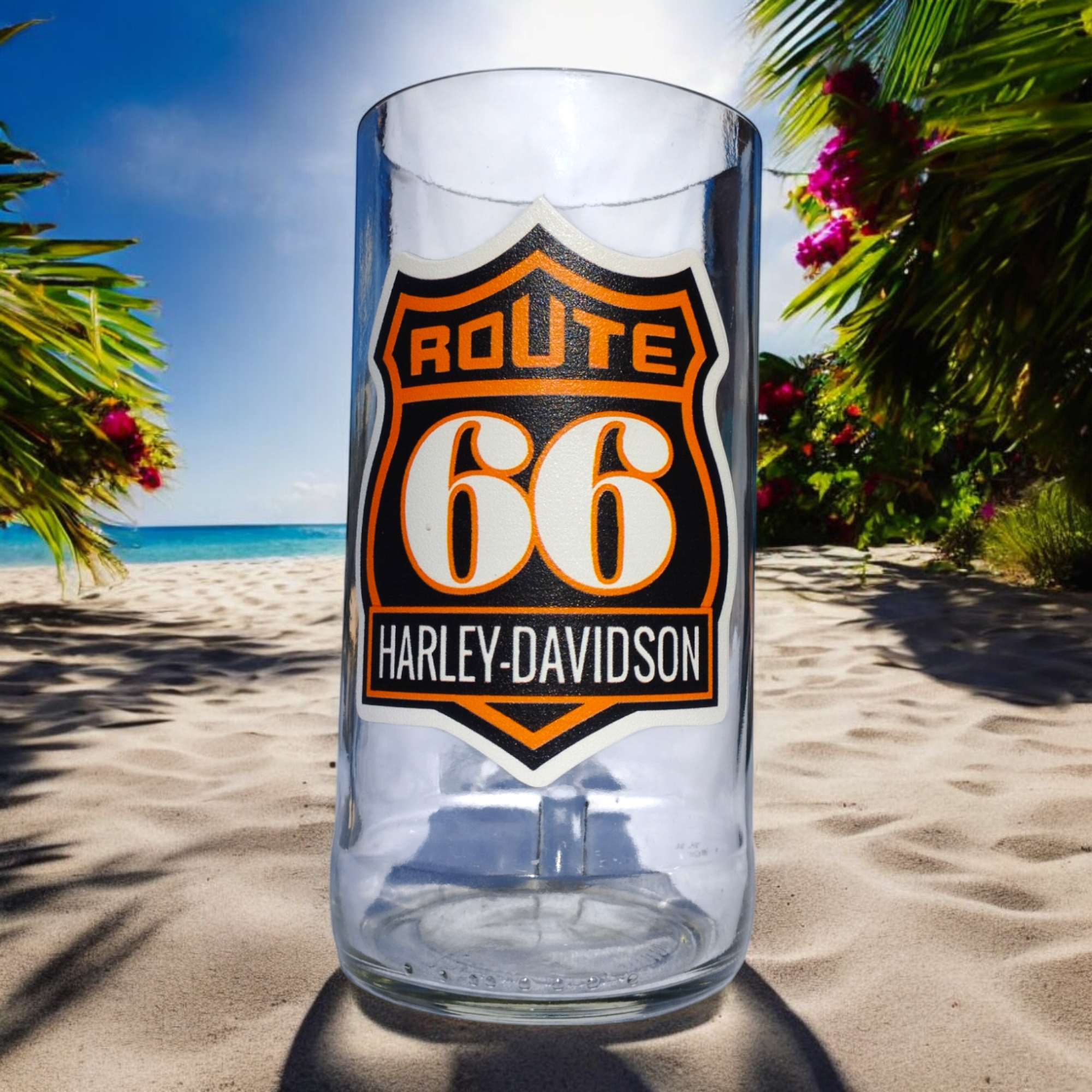 Regalo Original Vaso ROUTE 66 Harley Davidson VASODIVETRO La Plata