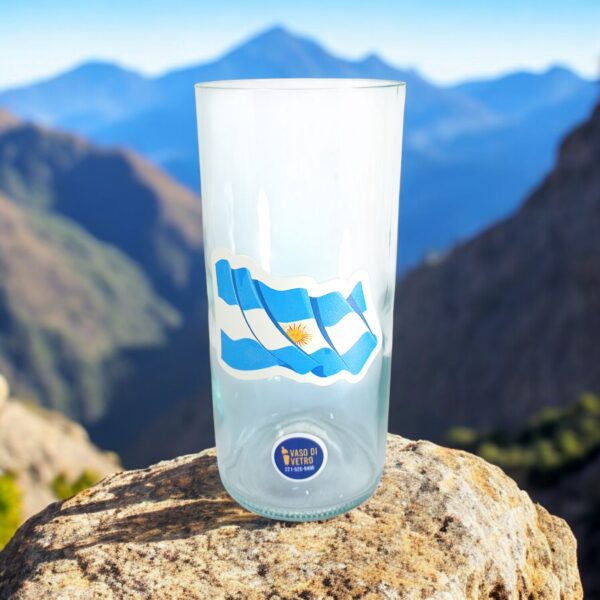 Regalo Original Vaso BANDERA ARGENTINA FLAMEANDO VASODIVETRO La Plata
