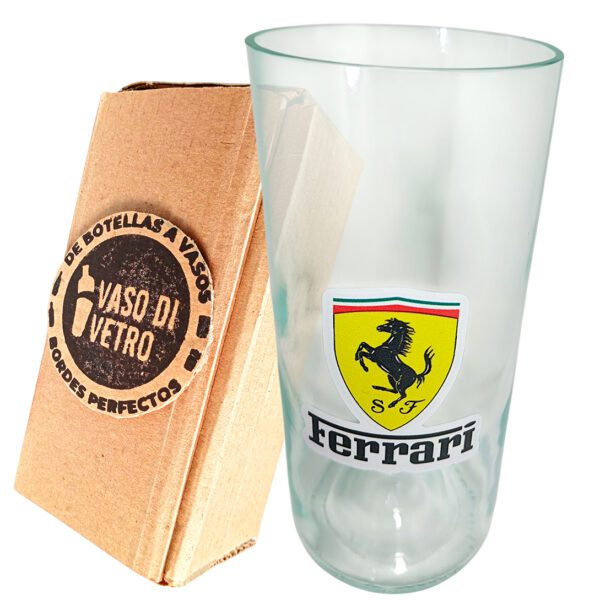 Vaso de Ferrari vasodivetro de botella reutilizada