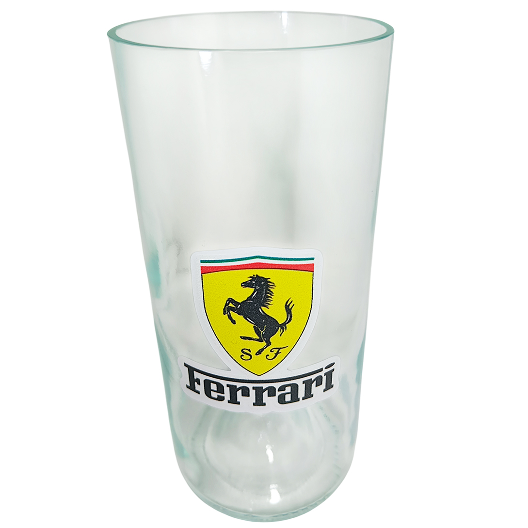 Vaso de Ferrari vasodivetro de botella reutilizada