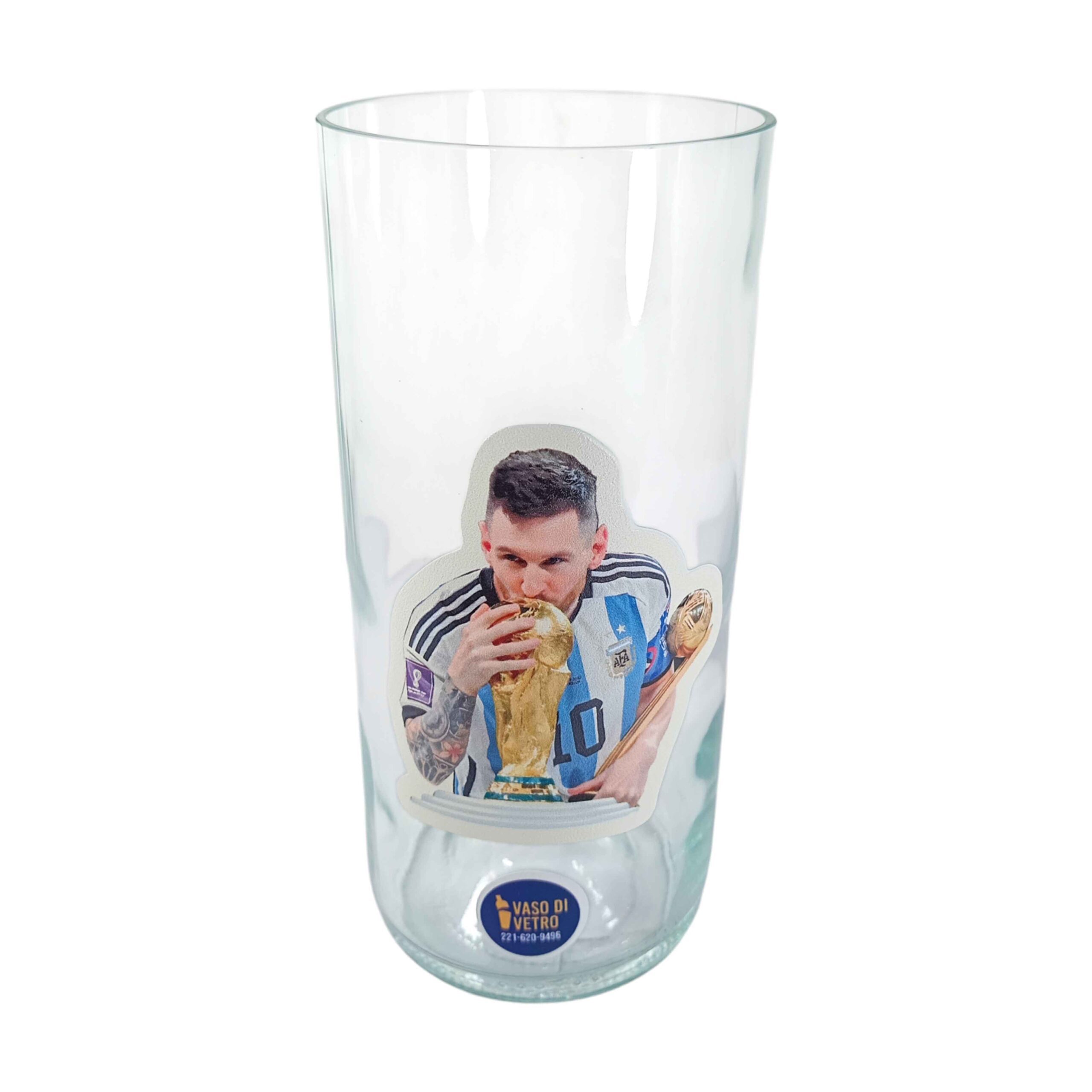 Vaso de Messi Besando la Copa del Mundo